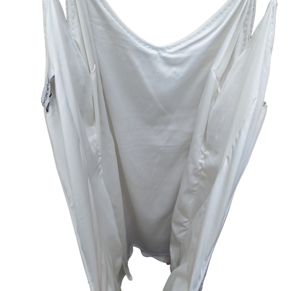 Nadine Merabi Lottie White Beaded Feather Fringe Mini Dress Size S/M/6 - Picture 7 of 16